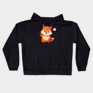 Cute Fox Waving Hand Cartoon Kids Hoodie